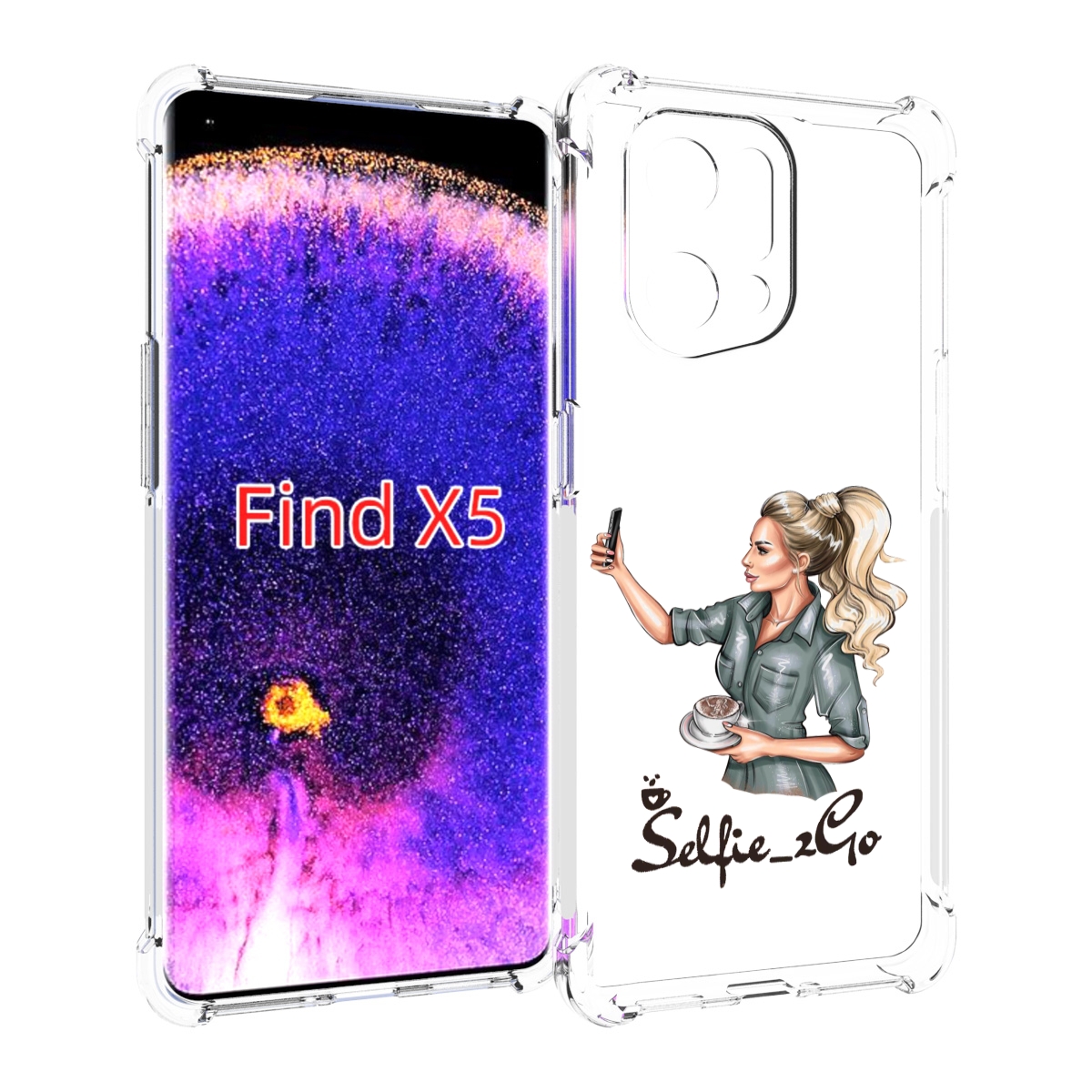 

Чехол MyPads Селфи-девушка женский для Oppo Find X5, Прозрачный, Tocco