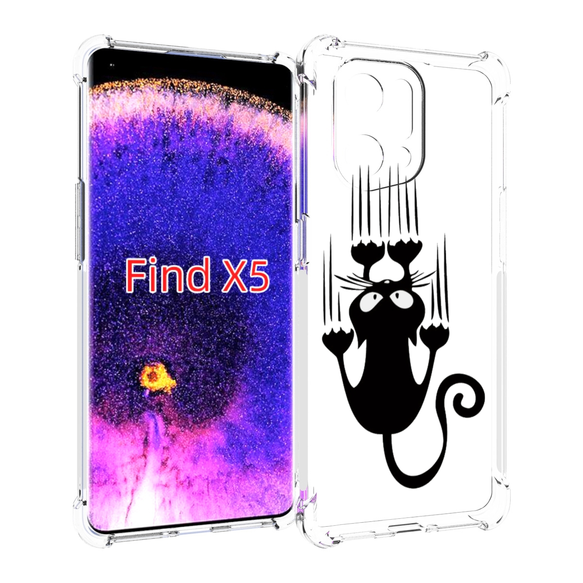 

Чехол MyPads Свисающий-кот для Oppo Find X5, Прозрачный, Tocco
