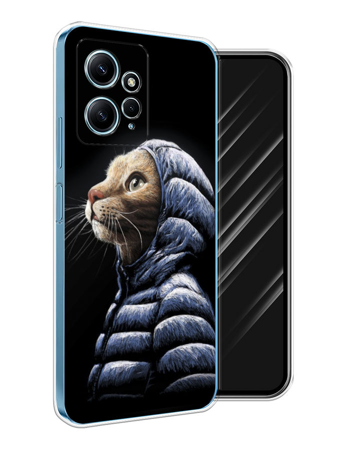 

Чехол Awog на Xiaomi Redmi Note 12 4G "Кот в капюшоне", Черный;бежевый;синий, 318350-1