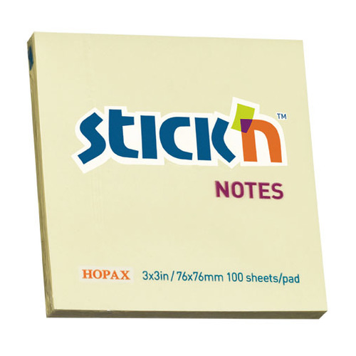 

Упаковка блоков самоклеящихся STICK`N 21007, 76x76, 100 л, пастель, желтый