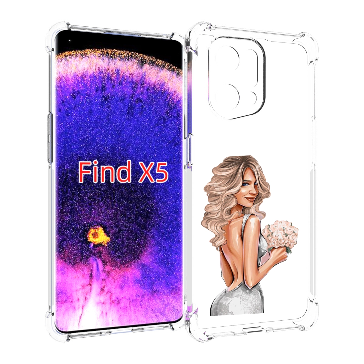 

Чехол MyPads Роскошное-платье женский для Oppo Find X5, Прозрачный, Tocco