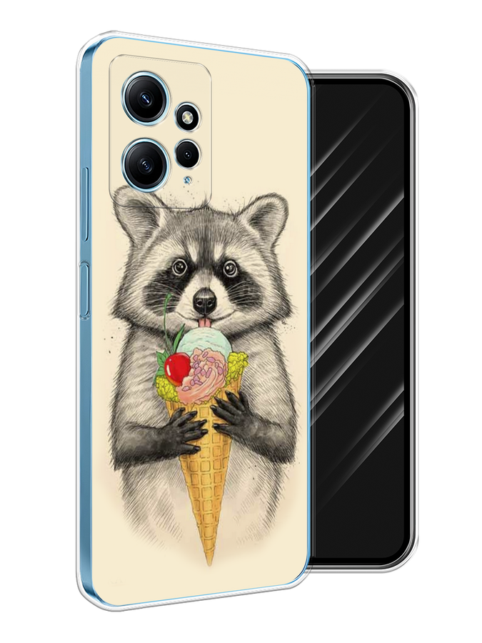 

Чехол Awog на Xiaomi Redmi Note 12 4G "Енот с мороженым", Бежевый;серый, 318350-1