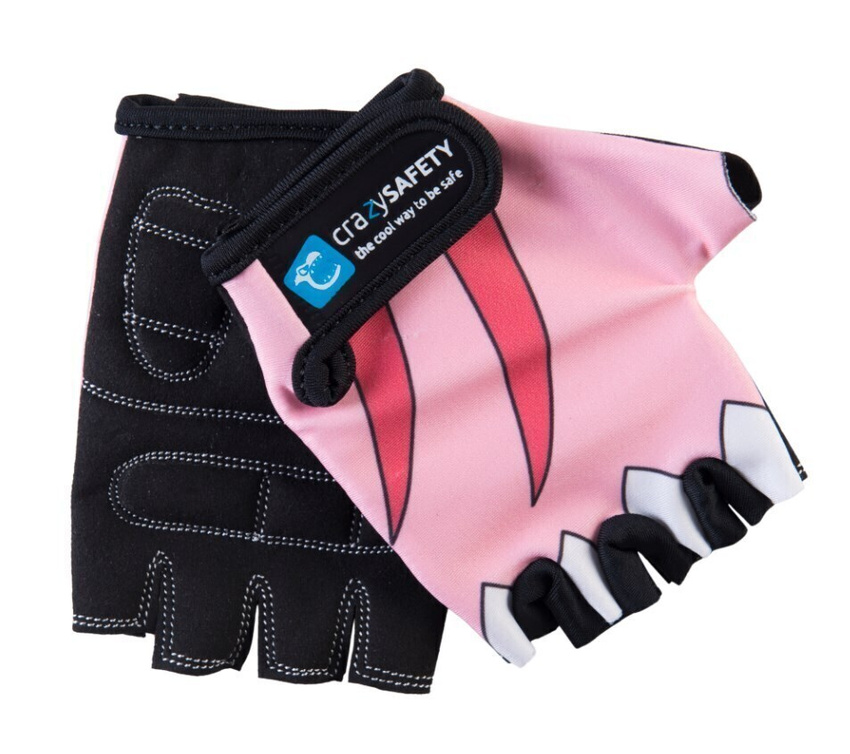 Велосипедные перчатки Crazy Safety без пальцев Pink Shark One Size из полиэстера