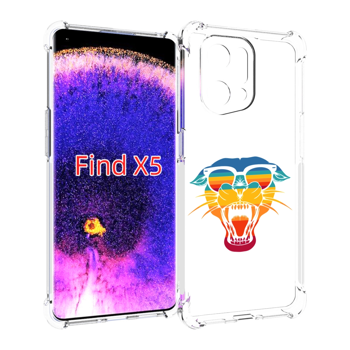 

Чехол MyPads Радужная-пантера для Oppo Find X5, Прозрачный, Tocco