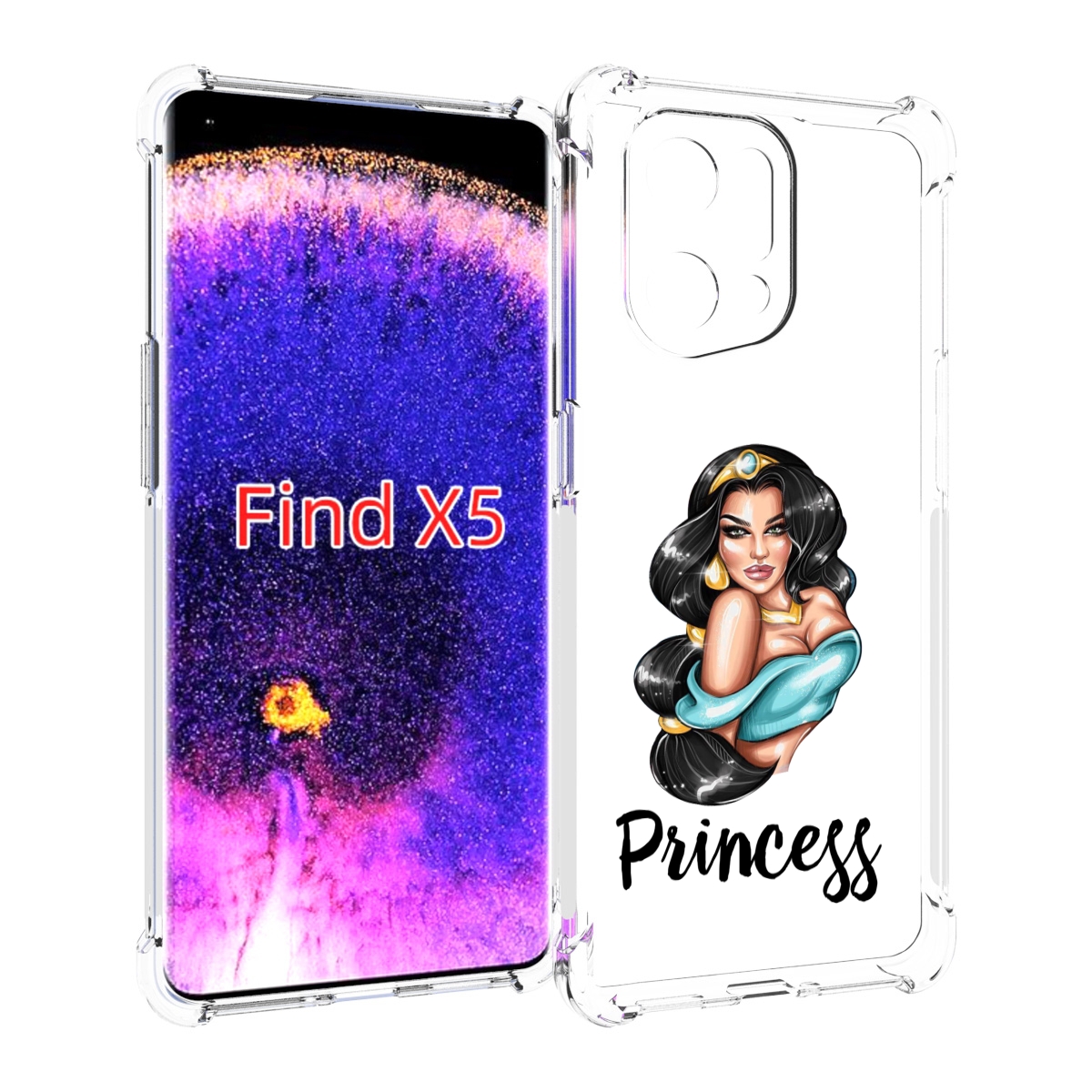 

Чехол MyPads Принцесса-Жасмин женский для Oppo Find X5, Прозрачный, Tocco