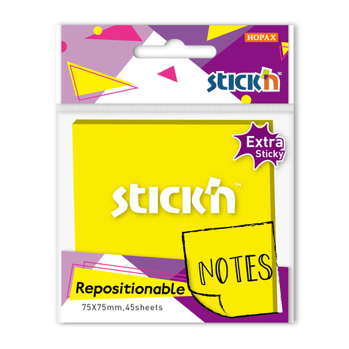 

Упаковка блоков самоклеящихся STICK`N 21580 76x76 45 л 1 цв желтый неон усиленный клей