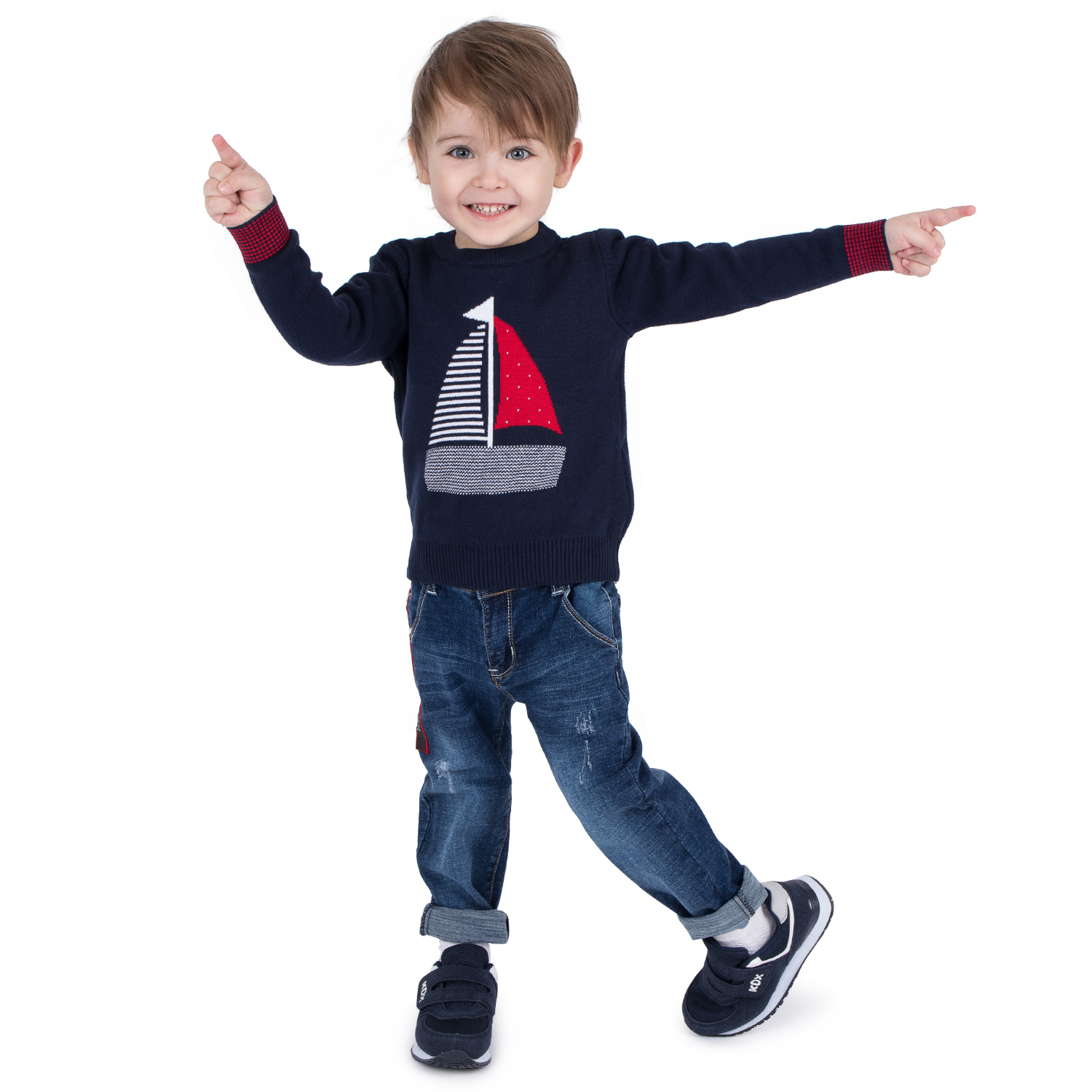 

Джемпер детский Fun Time SF19207/navy синий р.80, SF19207/navy