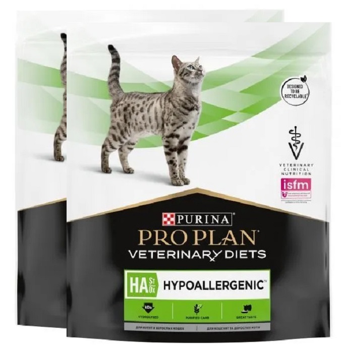 Сухой корм для кошек Pro Plan Veterinary Diets HA, 2 шт по 325г
