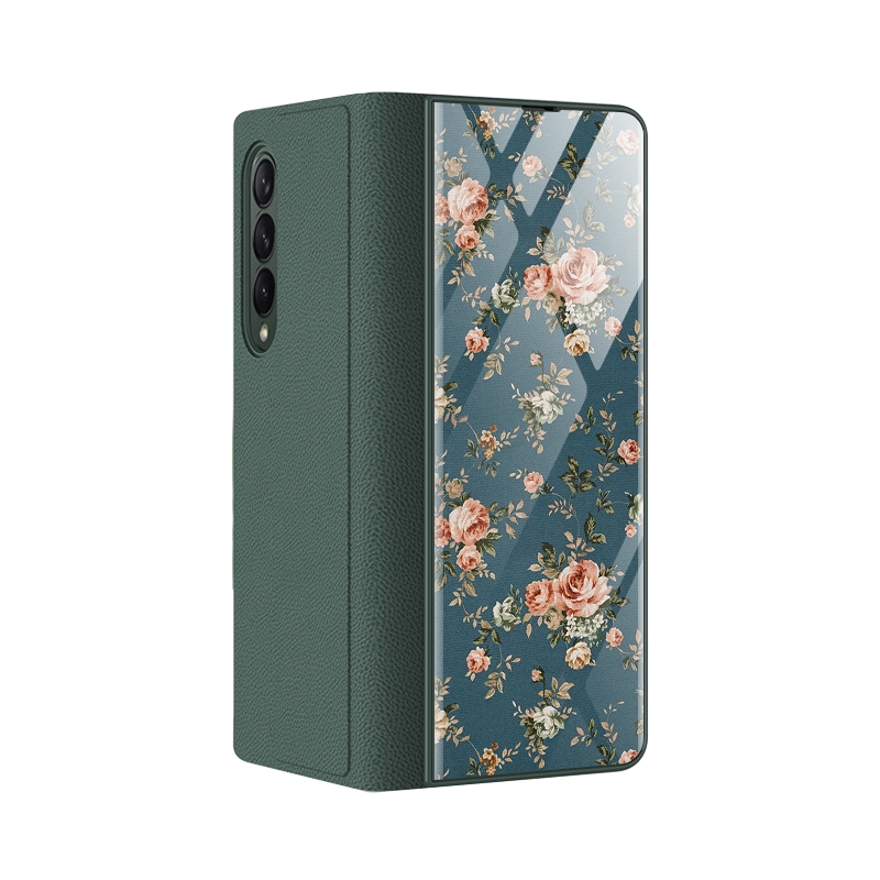 фото Чехол-книжка mypads для samsung galaxy z fold 3 с закаленным стеклом