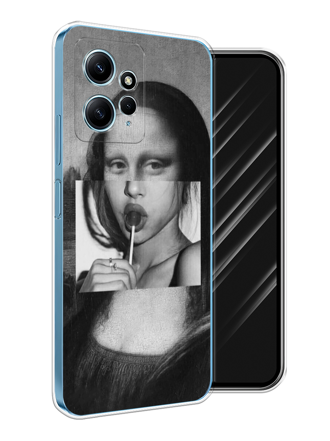 

Чехол Awog на Xiaomi Redmi Note 12 4G "Mona Lisa sucking lollipop", Серый, 318350-1