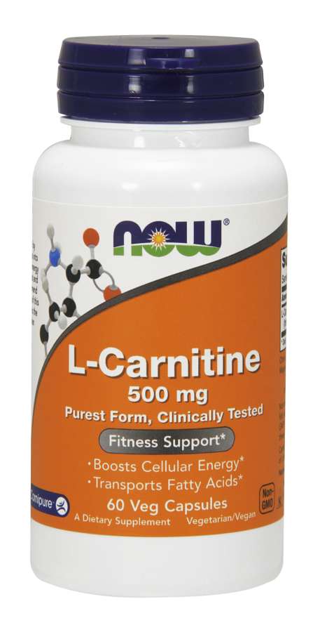 Купить L-карнитин 500 мг, L-карнитин NOW 500 мг 60 капсул