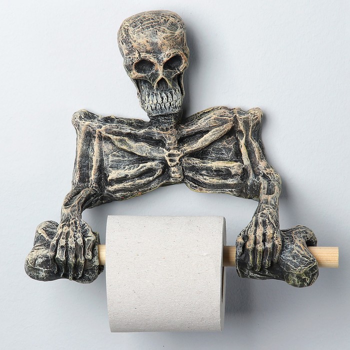 фото Хорошие сувениры держатель для туалетной бумаги "скелет" 18х22см