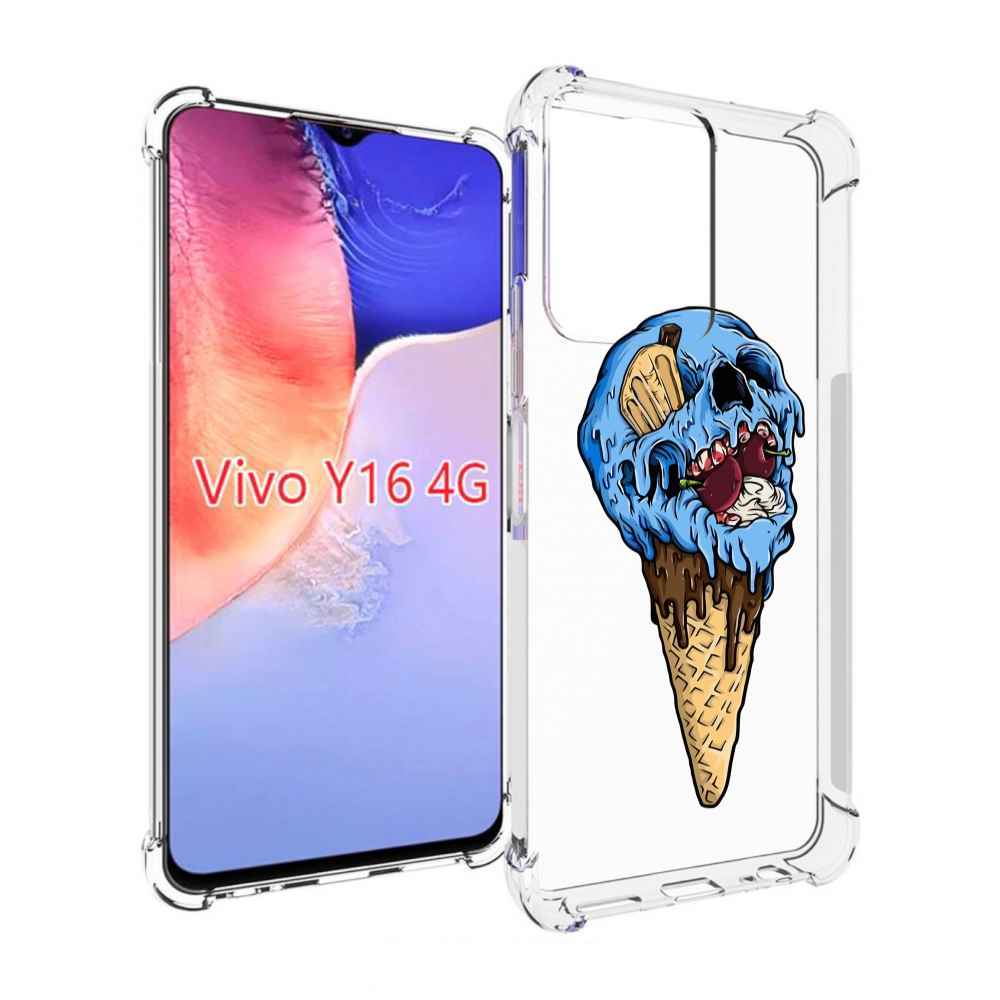 

Чехол MyPads мороженное череп для Vivo Y16 4G/ Vivo Y02S, Прозрачный, Tocco