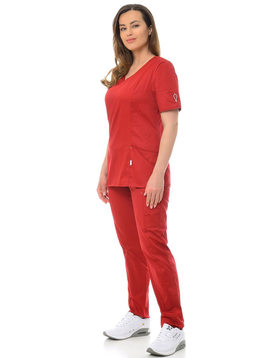 фото Костюм медицинский женский medicalwear сантана 2 117 бордовый 52 ru