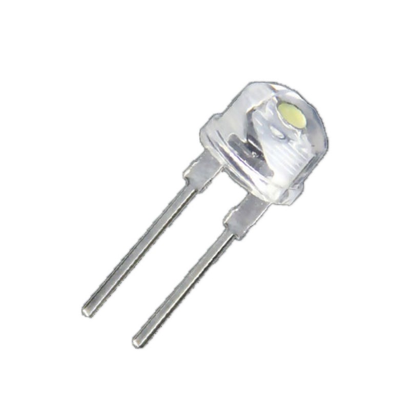 

10 штук, Светодиод яркий зеленый соломенная шляпка (прозрачная линза) 8мм 0.5Вт 1000мкд