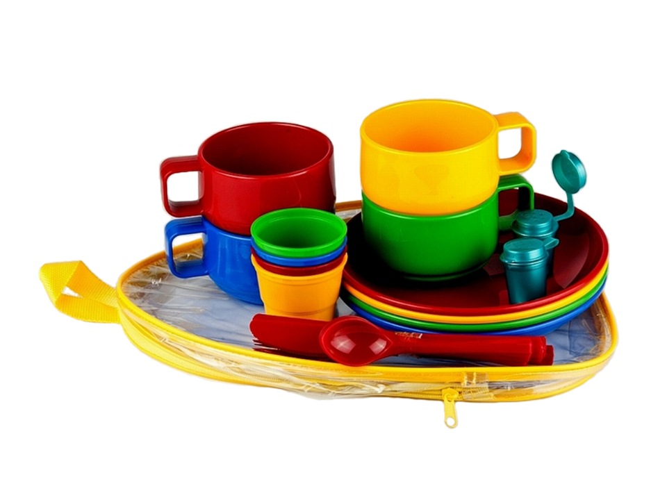 Набор походной посуды Solaris S1401 30 предметов, разноцветный