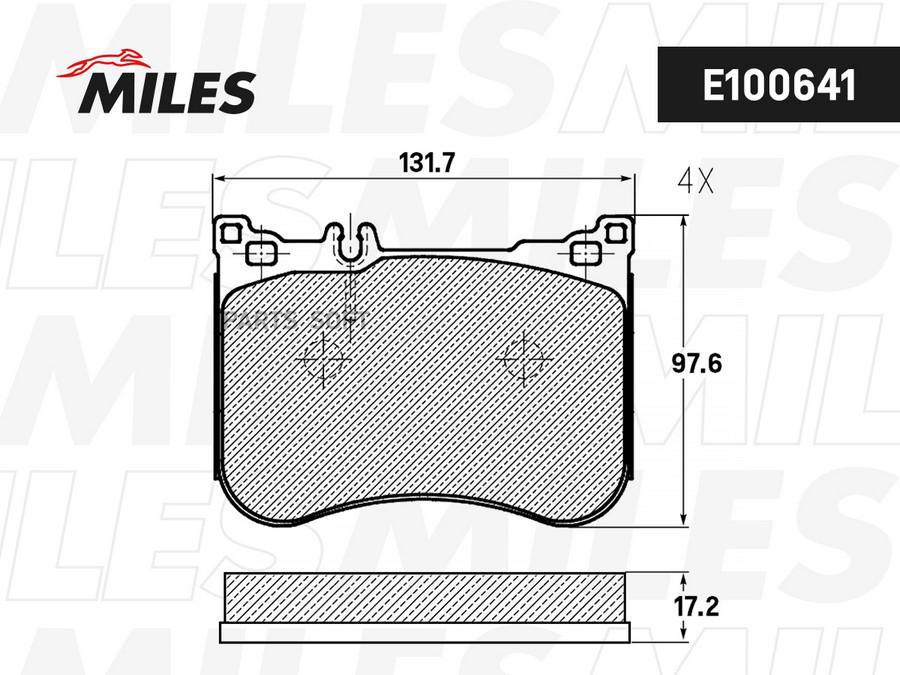 

Колодки Тормозные Mercedes W222/С217 13- Передние Semimetallic Miles E100641