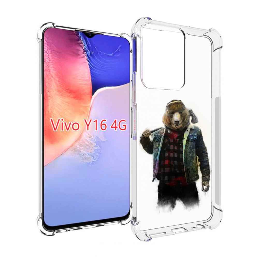 

Чехол MyPads медведь с топором для Vivo Y16 4G/ Vivo Y02S, Прозрачный, Tocco