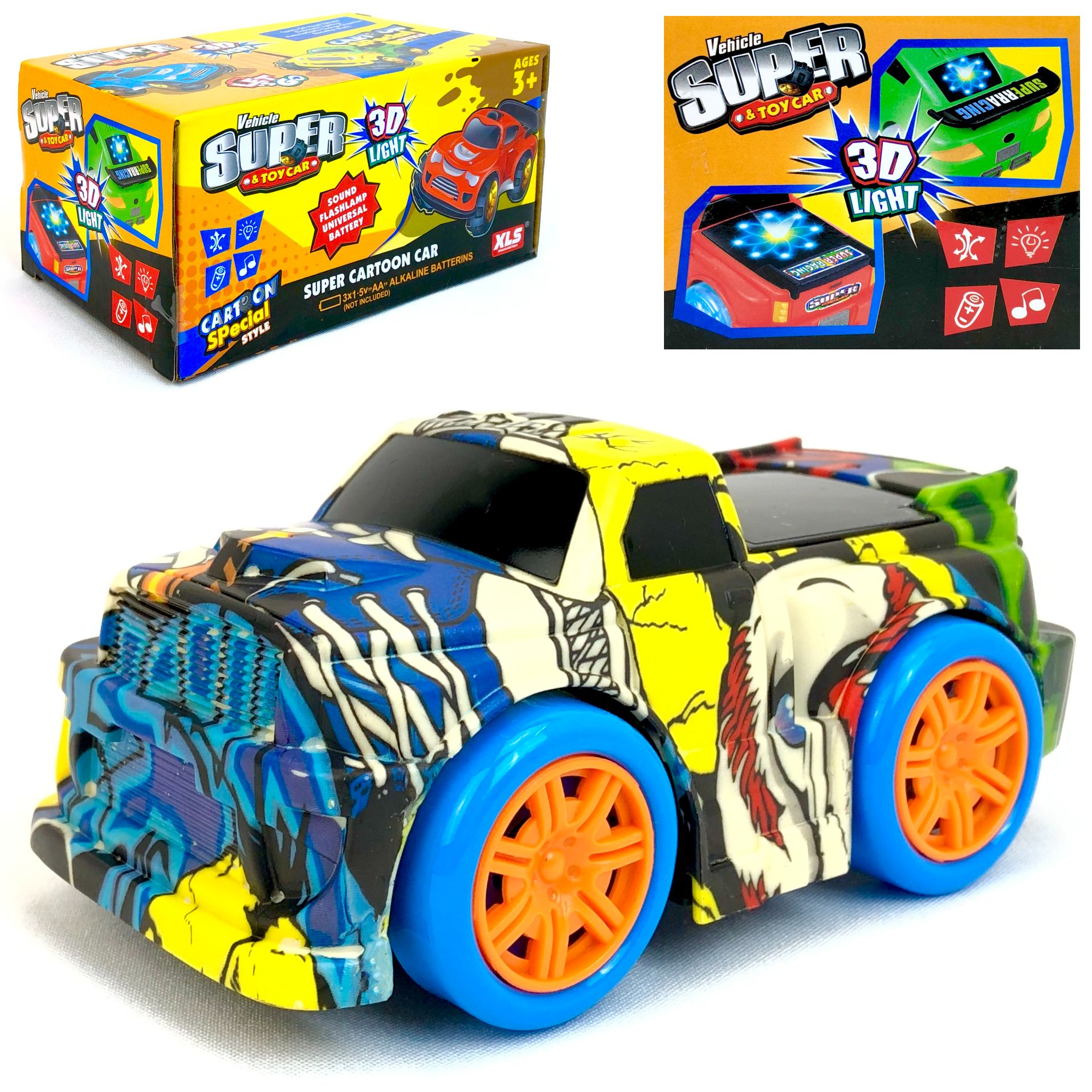 

Машина Klox Toys Cartoon car, движение в произвольном направлении, светится, с музыкой