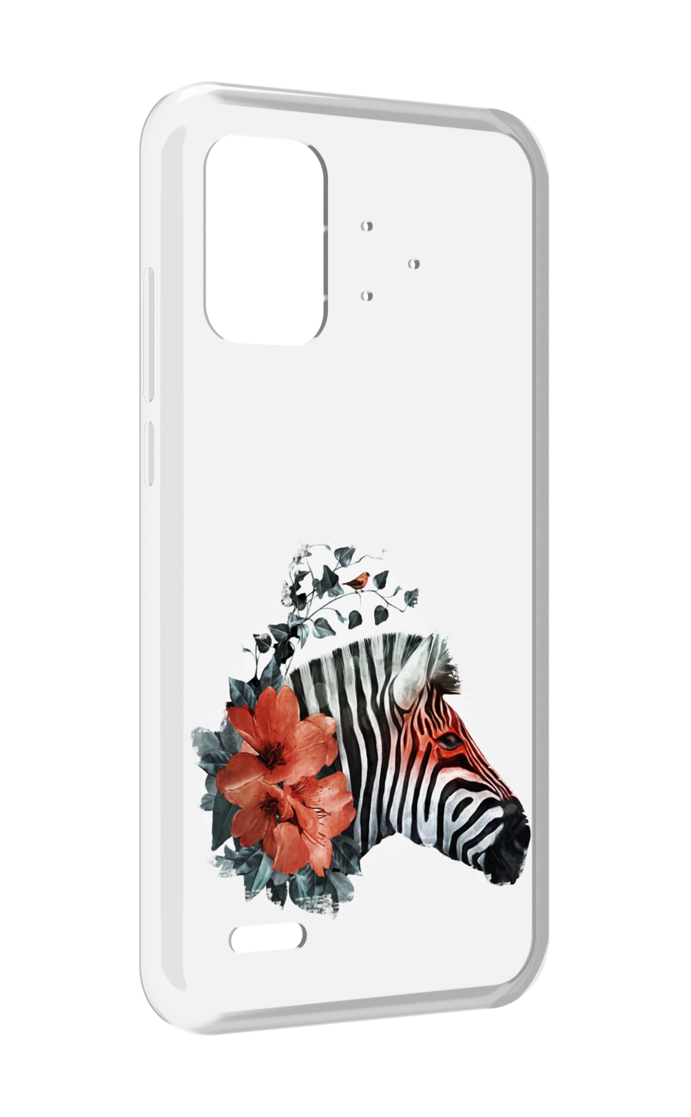 

Чехол MyPads Зебра с цветами для UMIDIGI Bison Pro, Прозрачный, Tocco
