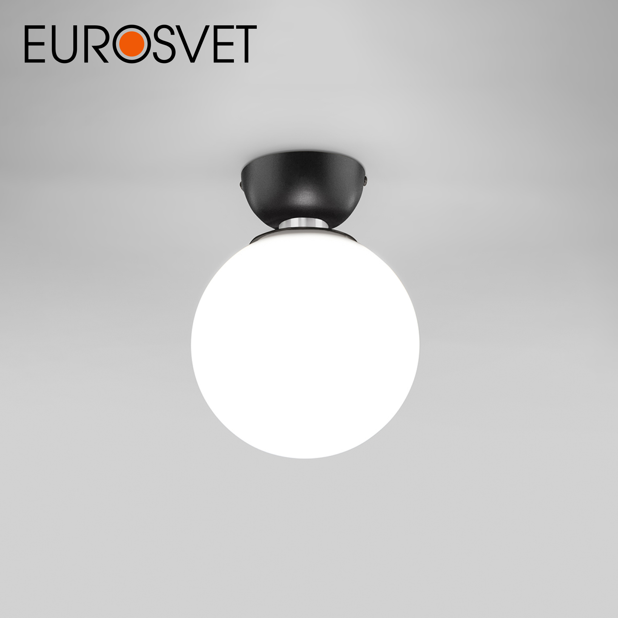 Потолочный Eurosvet Bubble 30197/1 черный с матовым плафоном E14