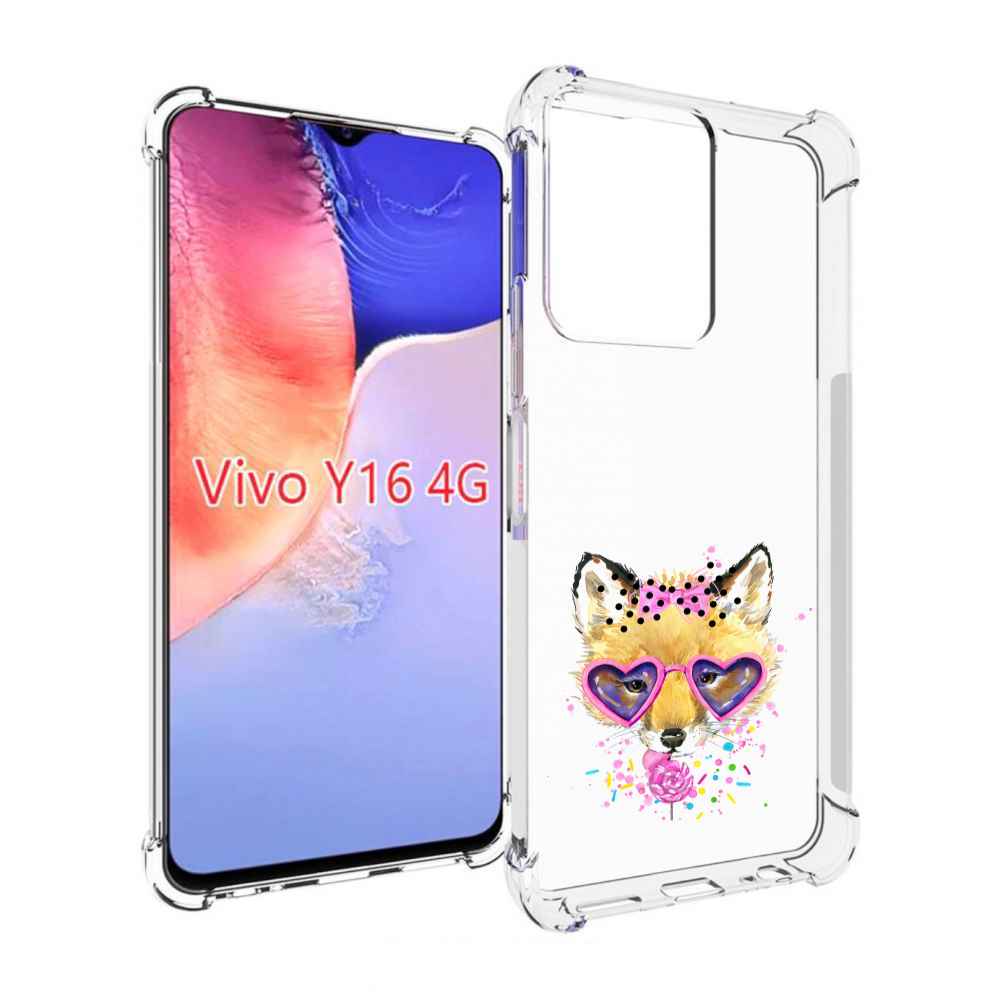 

Чехол MyPads лисенок с бантиком для Vivo Y16 4G/ Vivo Y02S, Прозрачный, Tocco