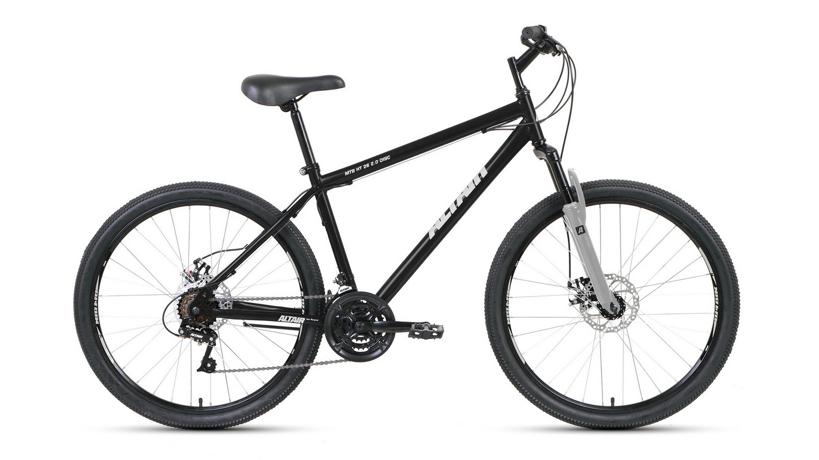 фото Велосипед altair mtb ht 26 2.0 disc 2021 17" черный/серый