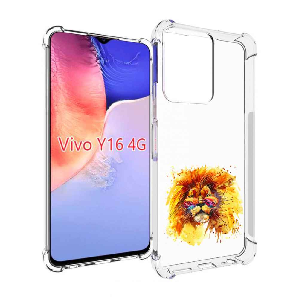 

Чехол MyPads лев в очках для Vivo Y16 4G/ Vivo Y02S, Прозрачный, Tocco