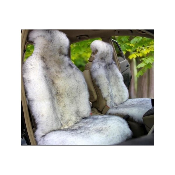 Накидка на сиденье FC-LF-02-grey mix натуральная овчина серая, высокий ворс