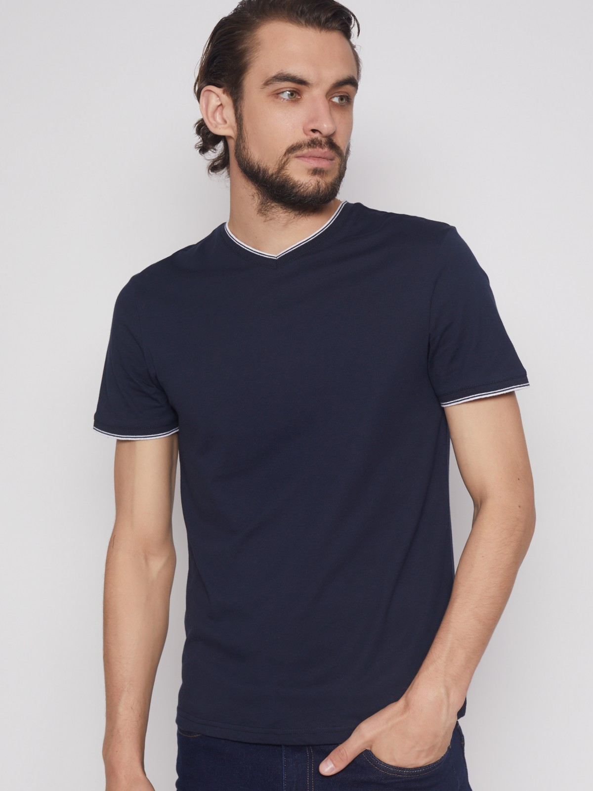

Футболка мужская Zolla 01231321U032 синяя 2XL, 01231321U032