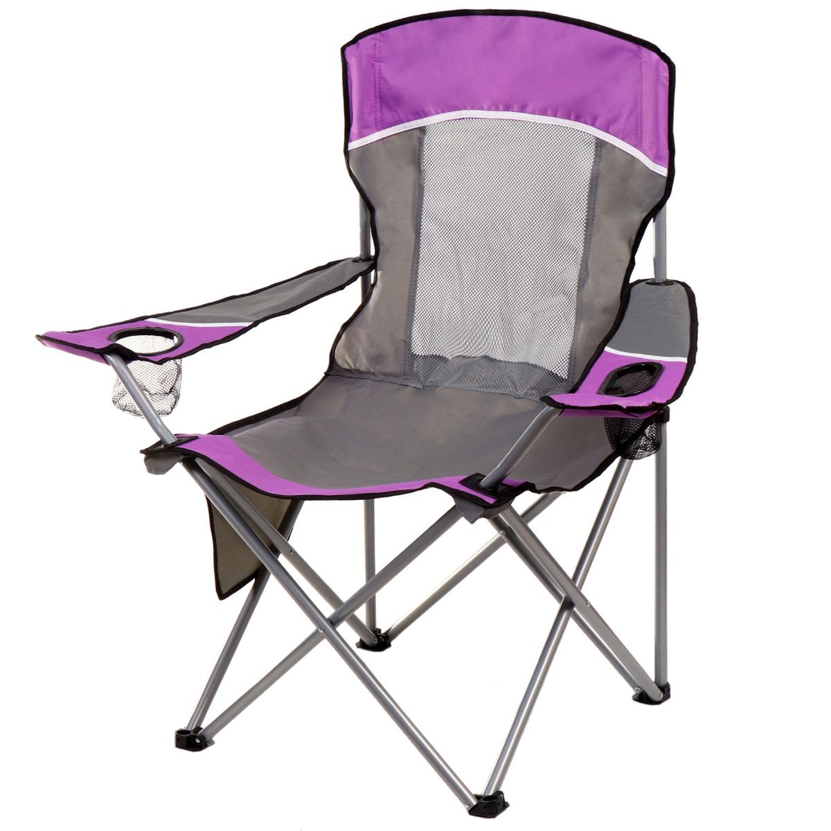 Стул-кресло 58х90х101 см, фуксия с серым, с подстаканником, 100 кг, Green Days, YTBC10101