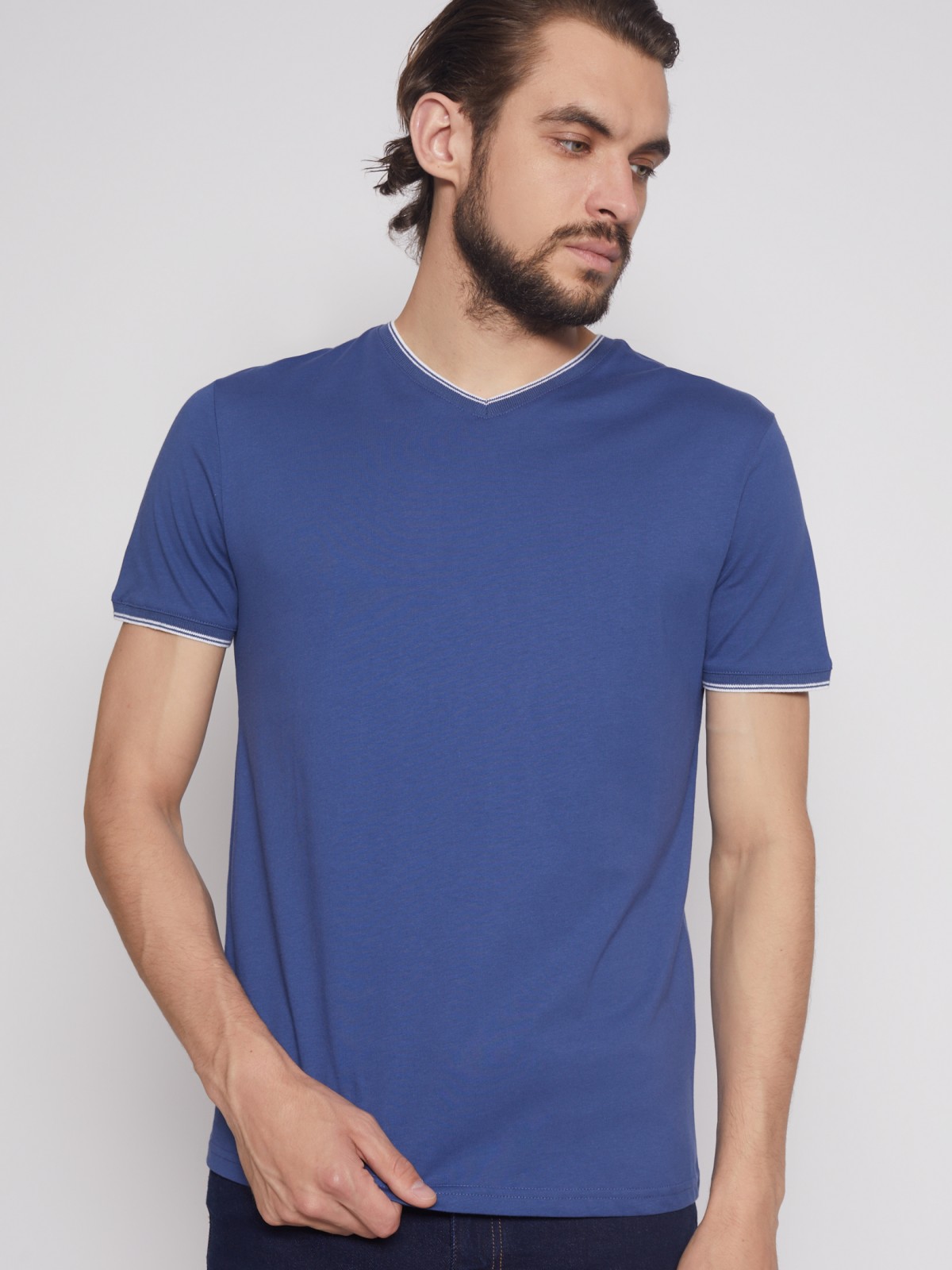 

Футболка мужская Zolla 01231321U032 синяя 2XL, 01231321U032