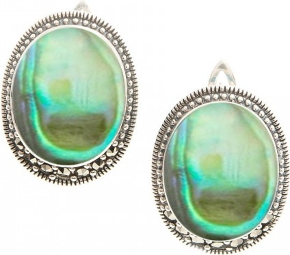 

Серьги женские из серебра ЮК Марказит HE212, перламутр/марказит, HE212