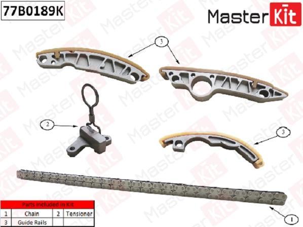 

MASTERKIT к-кт цепи ГРМ Audi A4/A6/A8 2005-2010 BBK,AUK 77B0189K