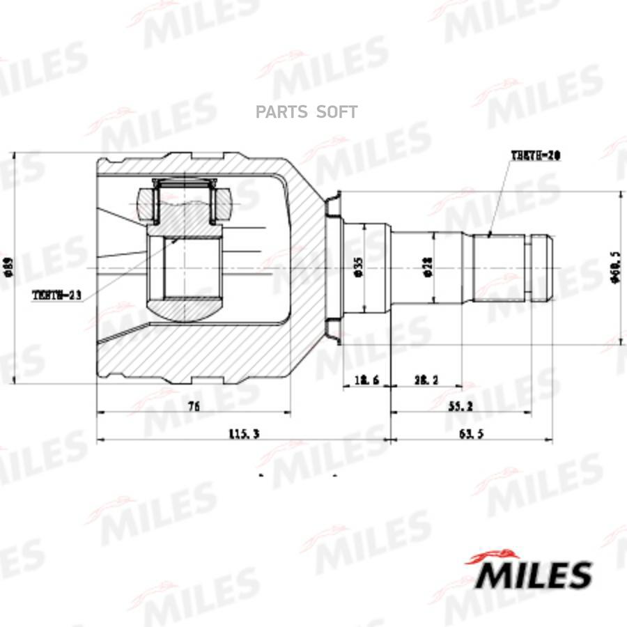 

Шрус Внутренний Toyota Avensis T250/Auris E150/Corolla X E150 1.6-2.0td 03- Ga10069 Miles