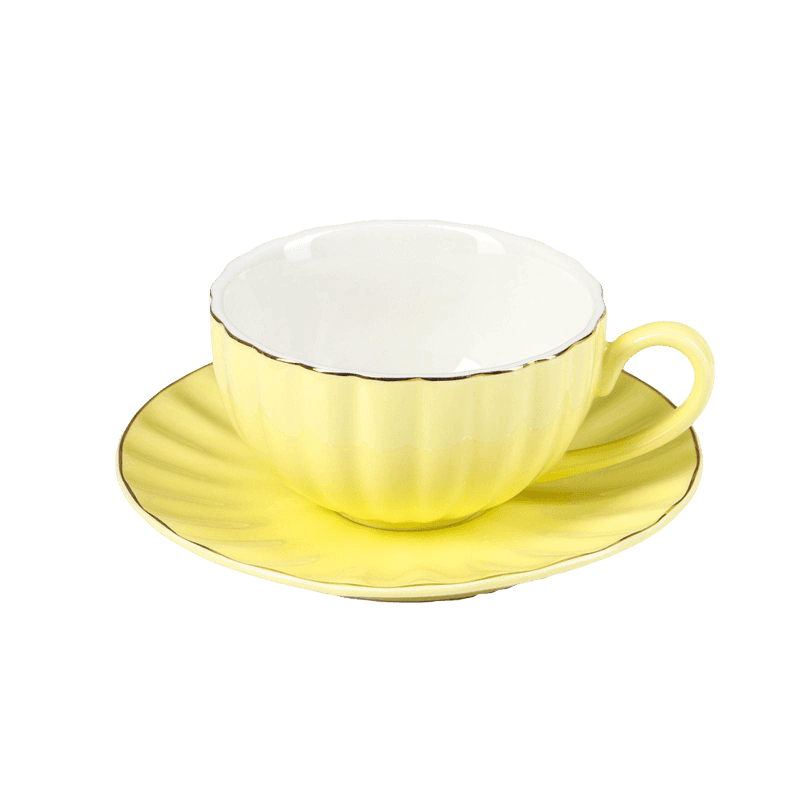 фото Чайная пара доляна вивьен чашка 200 мл блюдце d=15 см жёлтый