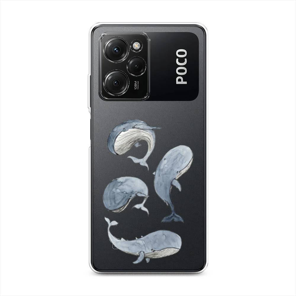 

Чехол Awog на Poco X5 Pro 5G "Киты", Голубой;белый;прозрачный, 318050-1