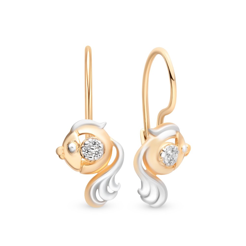 

Серьги из серебра 585Gold 902000427, фианит, 902000427