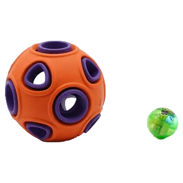 Игрушка для собак ZooWell Play мяч c колокольчиком оранжево-фиолетовый