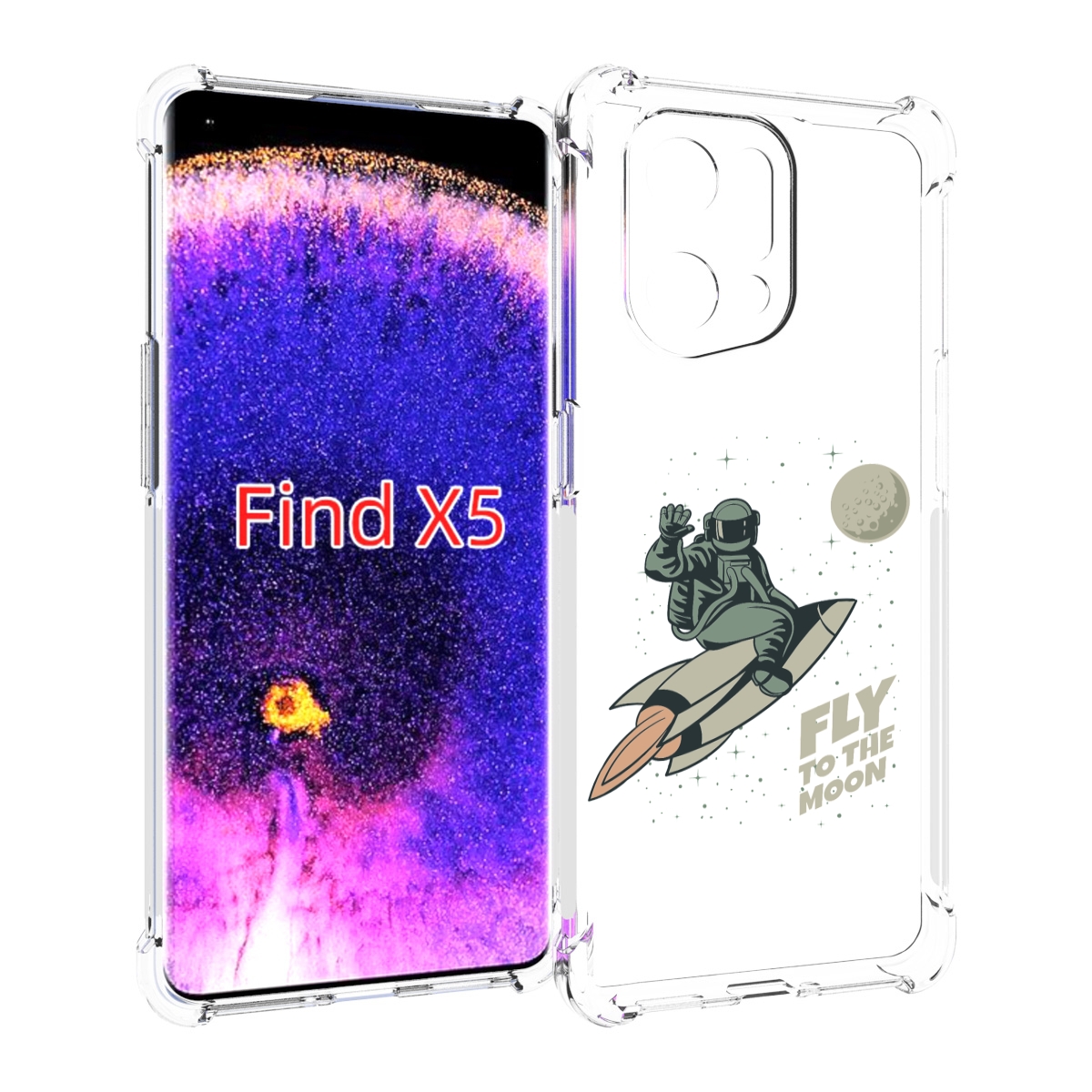 

Чехол MyPads Полет-на-Луну для Oppo Find X5, Прозрачный, Tocco