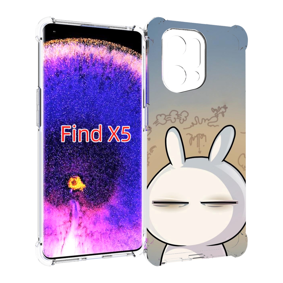 

Чехол MyPads Подозрительный-зайка для Oppo Find X5, Прозрачный, Tocco