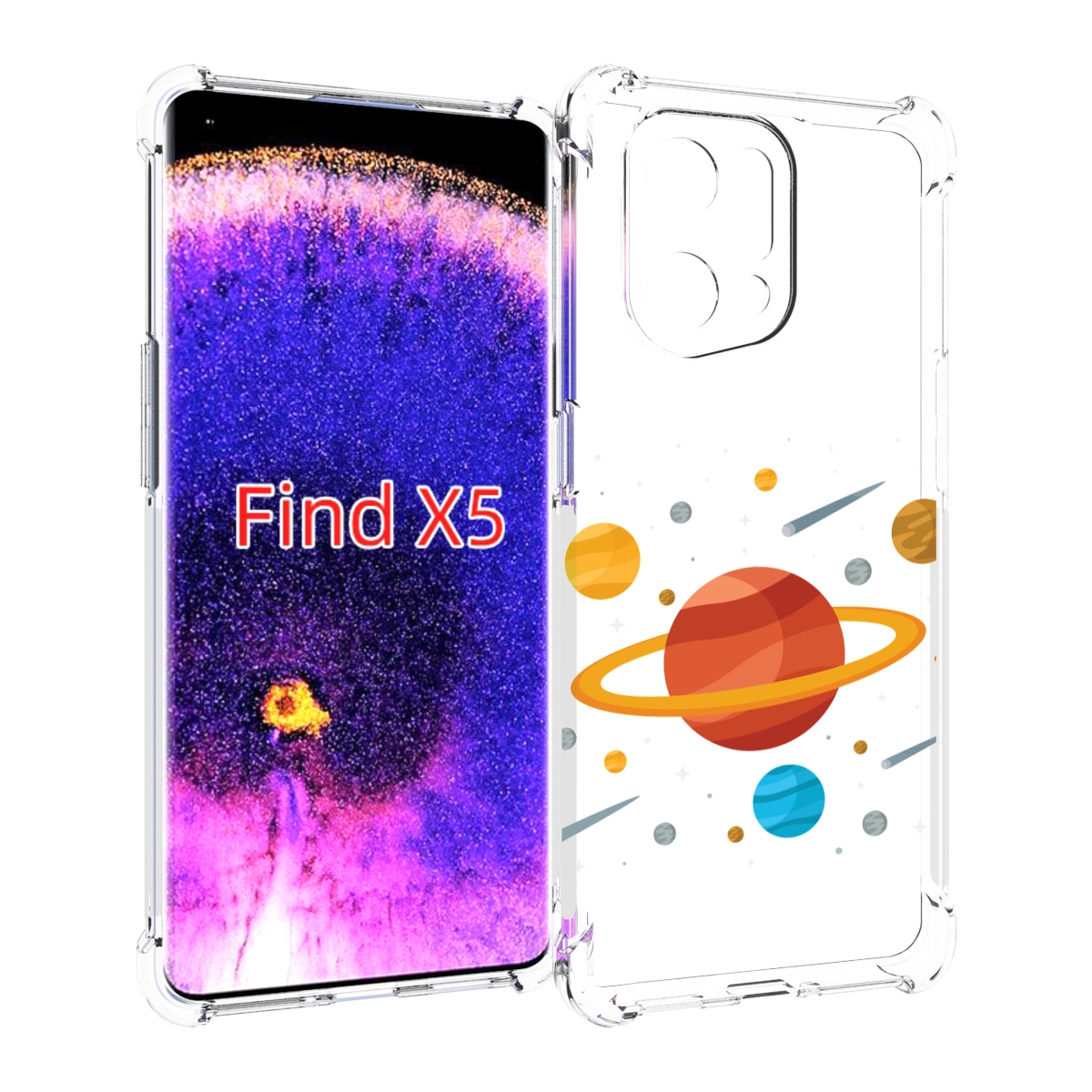 

Чехол MyPads Планета-Сатурн для Oppo Find X5, Прозрачный, Tocco