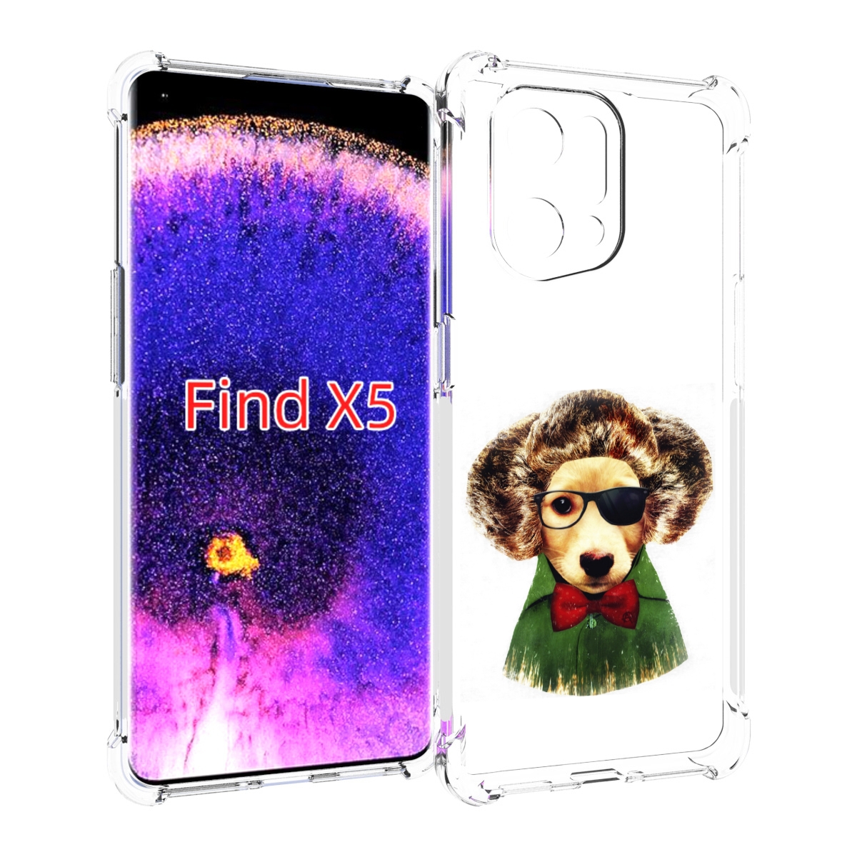 

Чехол MyPads Пес в бабочке для Oppo Find X5, Прозрачный, Tocco