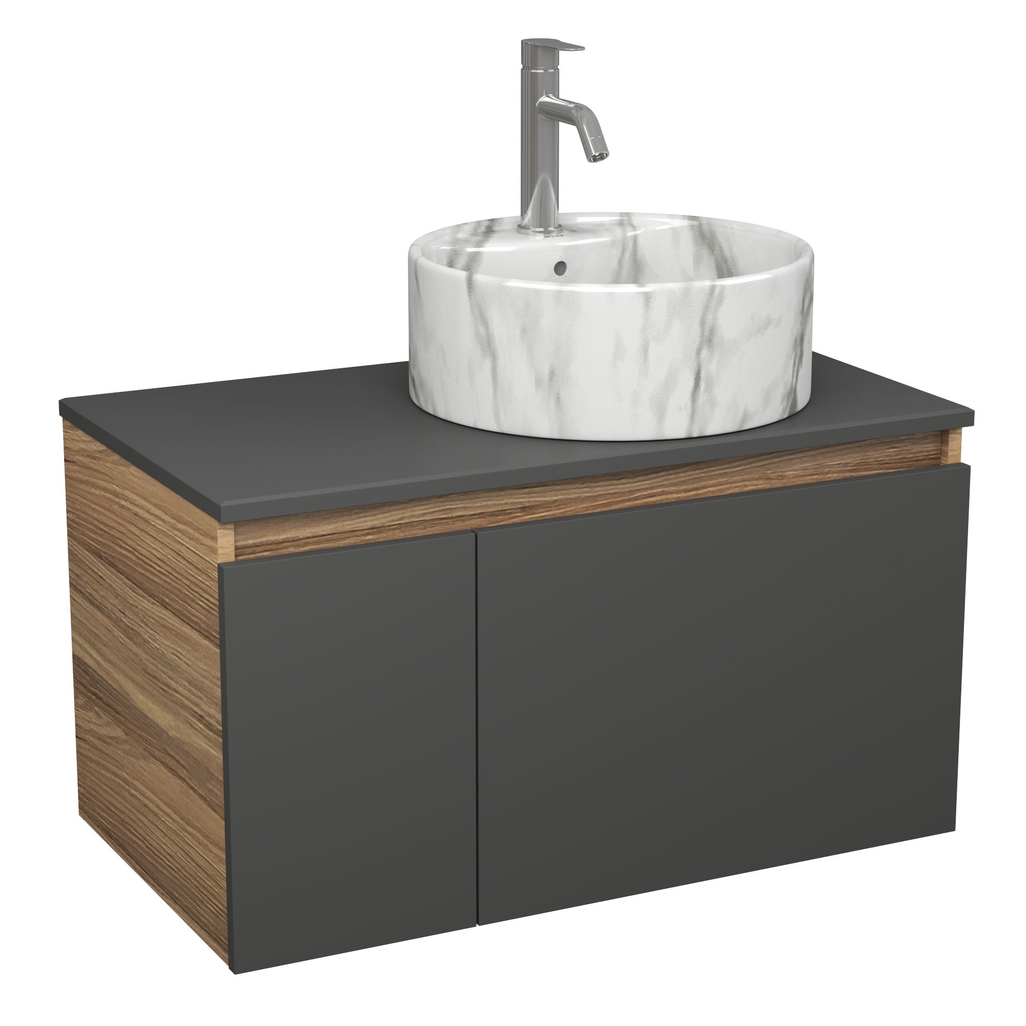 фото Комплект: тумба bau dream blackwood 80,раковина bau element d41,смеситель hotel dream bauedge