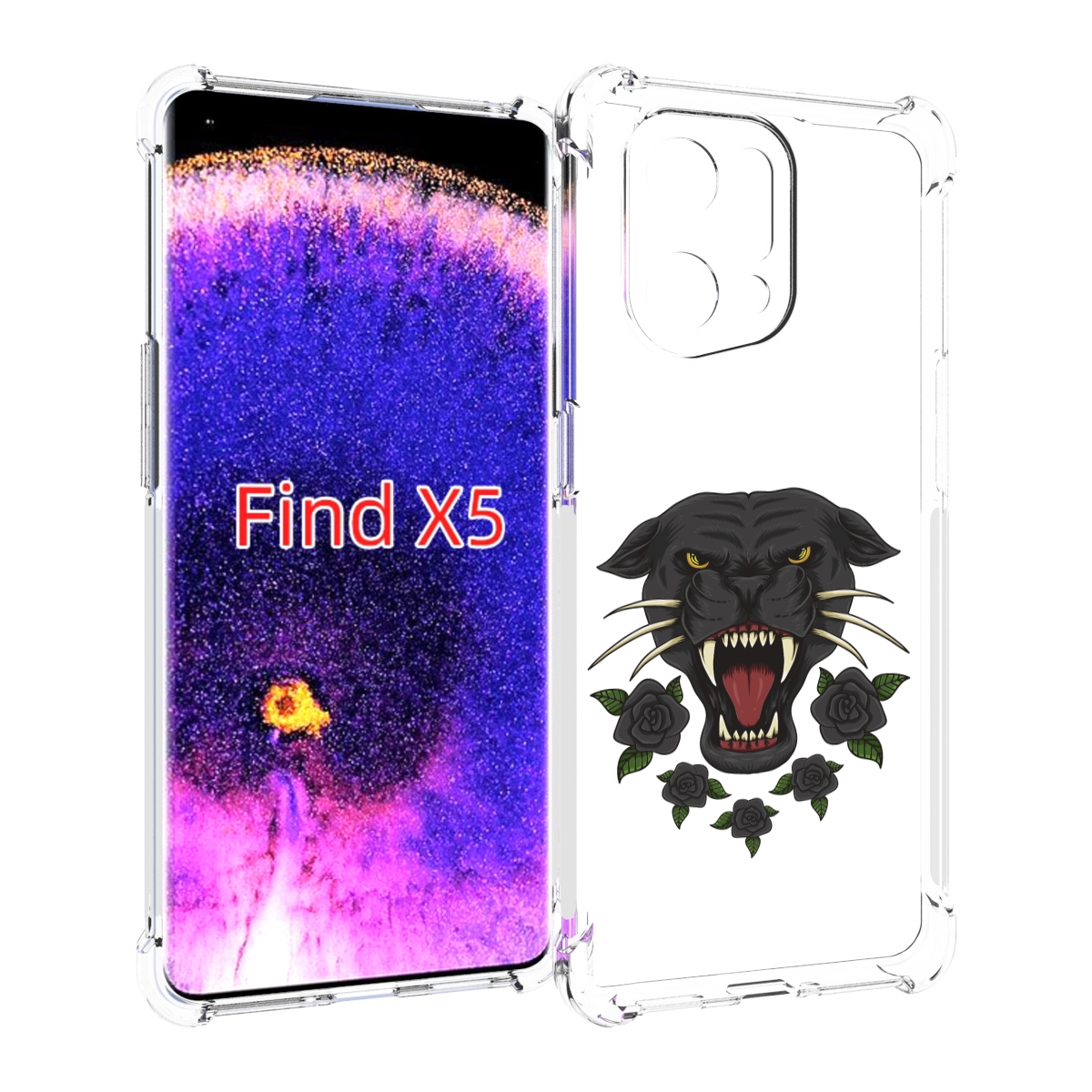 

Чехол MyPads Пантера для Oppo Find X5, Прозрачный, Tocco