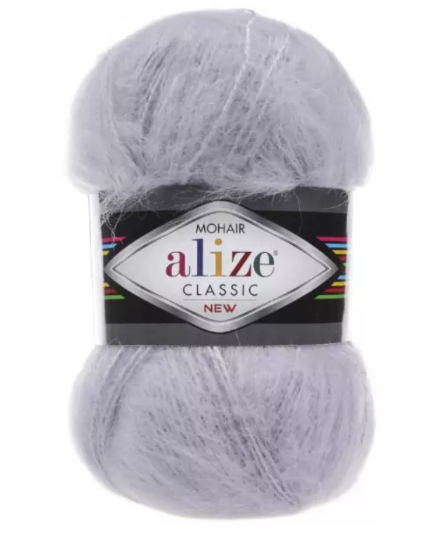 

Пряжа Alize 2565341 Mohair classic 52 светло-серый, Mohair classic