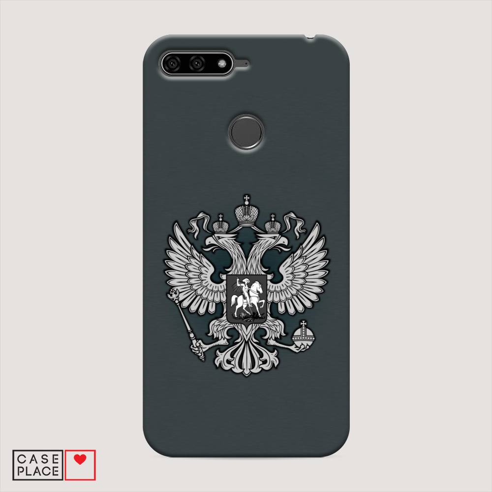 фото Чехол awog "герб россии серый" для huawei y6 prime 2018