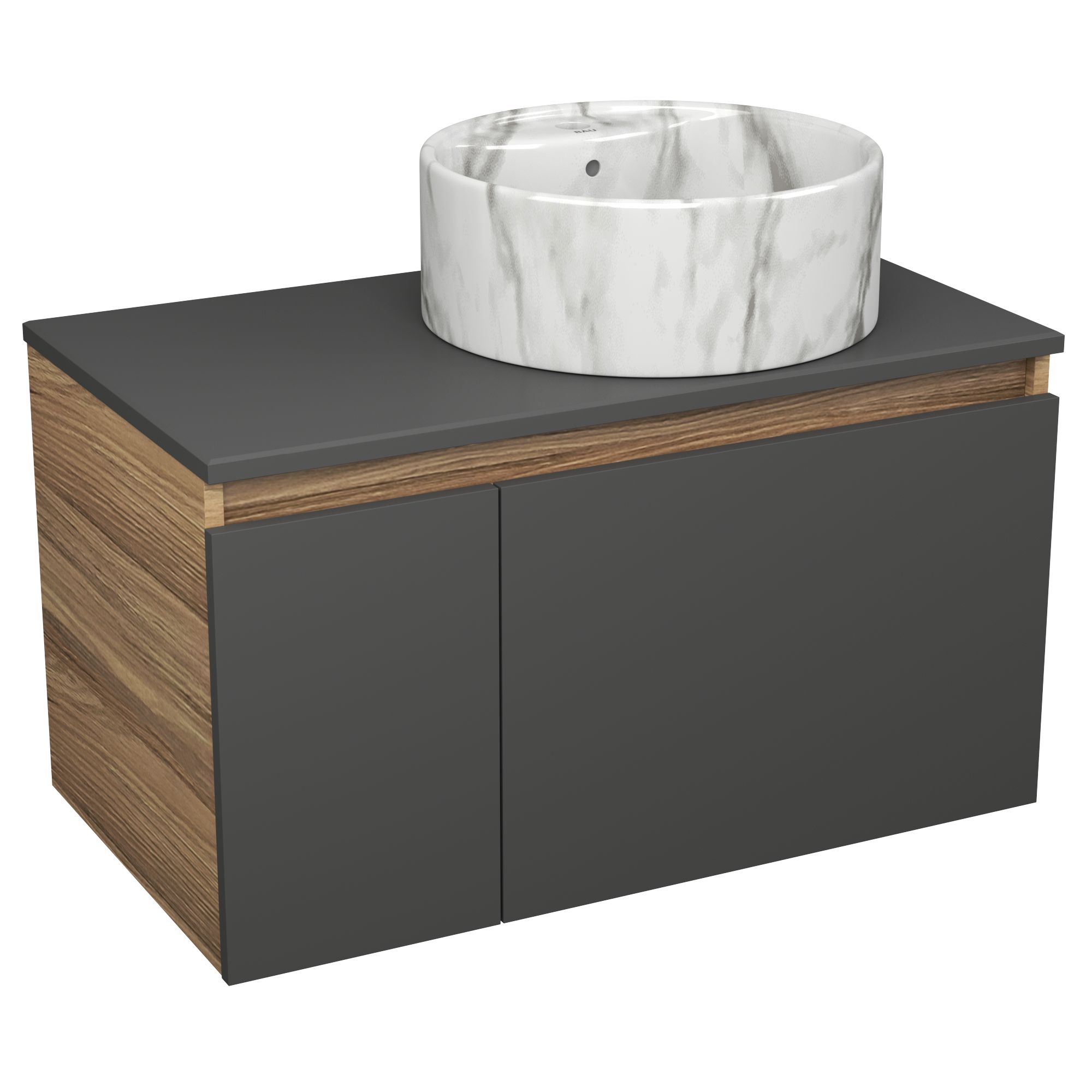 Комплект: тумба подвесная Bau Dream Blackwood 80 слева,раковина BAU Element D41,мрамор element marble стол кофейный