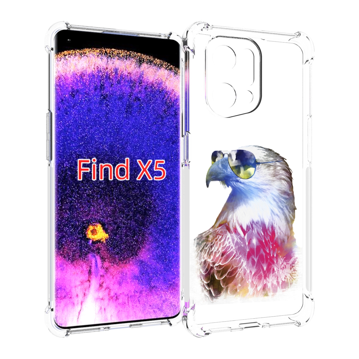 

Чехол MyPads Орел в очках для Oppo Find X5, Прозрачный, Tocco