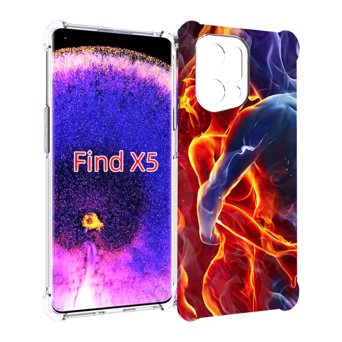 

Чехол MyPads Огонь-вода для Oppo Find X5, Прозрачный, Tocco